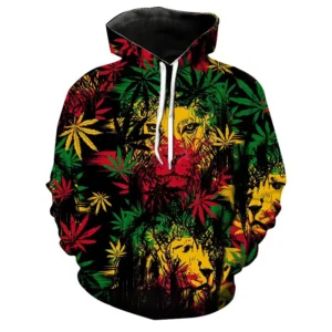 3D Printed Weed Leaf Hoodie