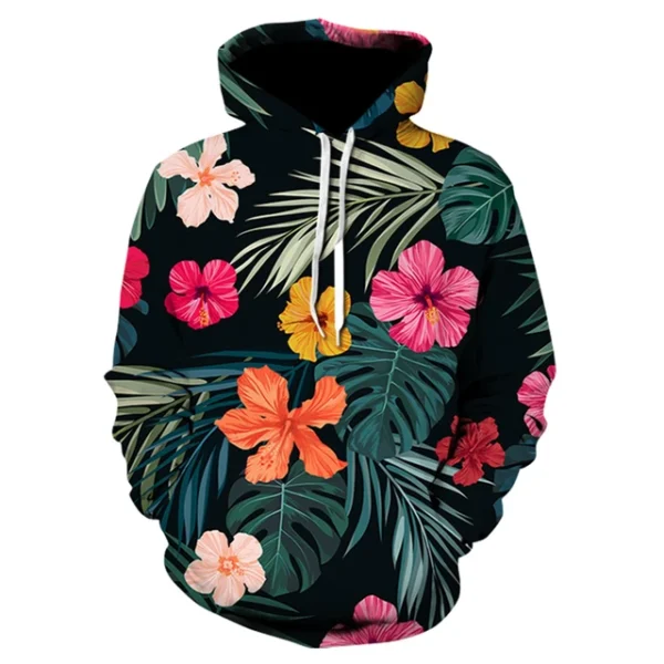 Colourful Flower Leaf 3D Printed Hoodies