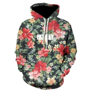 Colourful Flower Leaf 3D Printed Hoodies