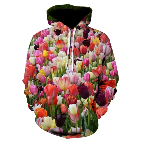 Colourful Flower Leaf 3D Printed Hoodies